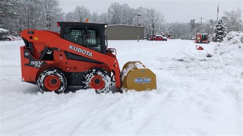 kubota skid steer snow removal|Snow plowing with Kubota skid steer .